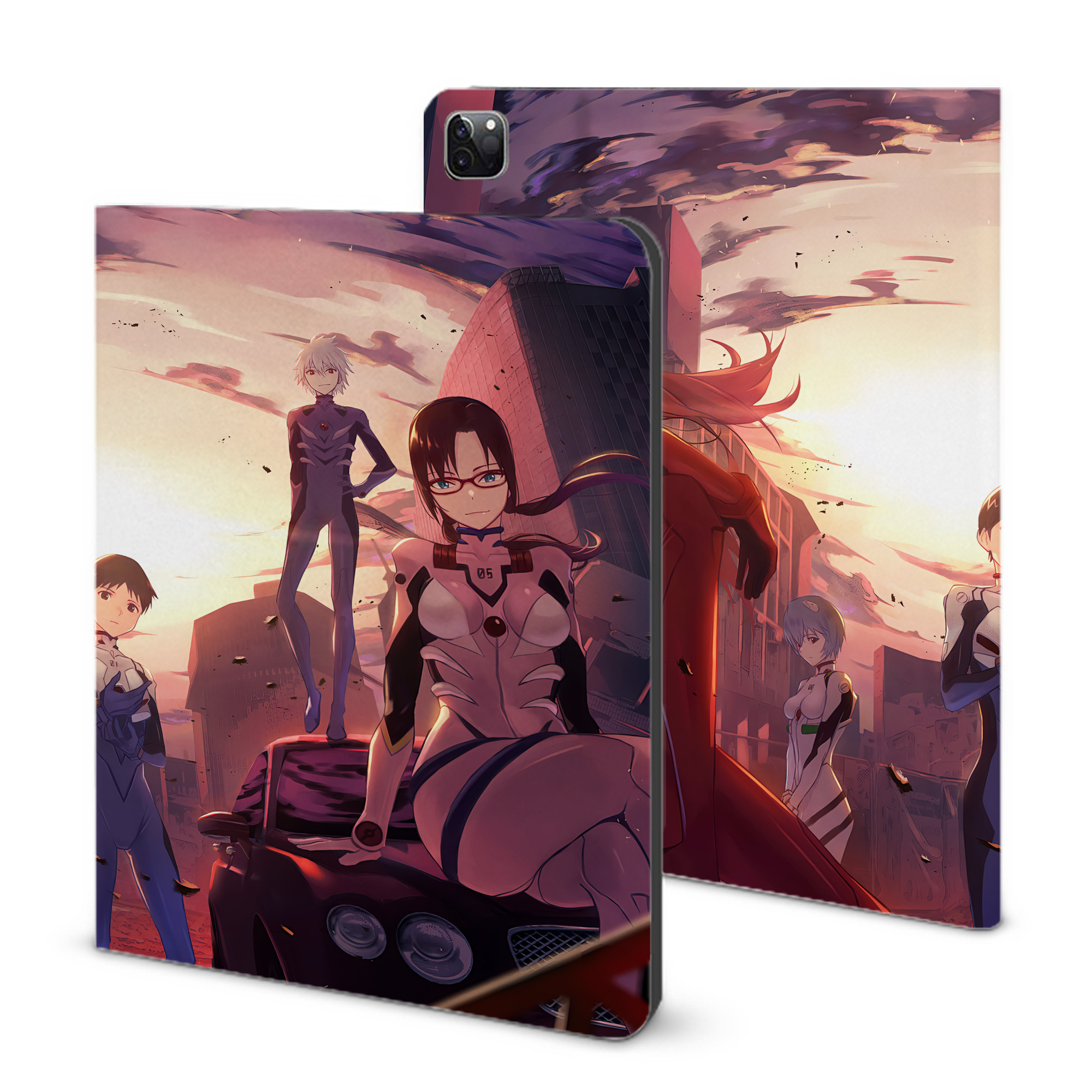 （画像用） EVA 新世紀エヴァンゲリオン IPad ケース ブック型 PUレザー TPU 耐衝撃 軽量 薄型 ペン収納なし 全面保護 IPad 各モデル対応